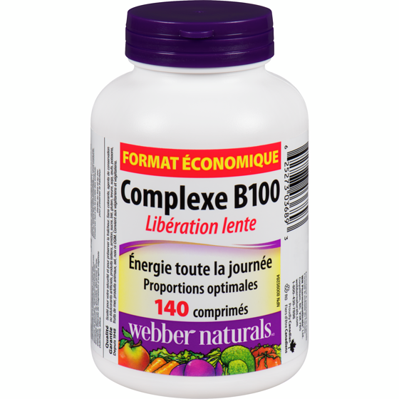 Webber Naturals WNAT COMPLEXE B100 LIBER LENTE 140 ea, 0,13 $/1ch