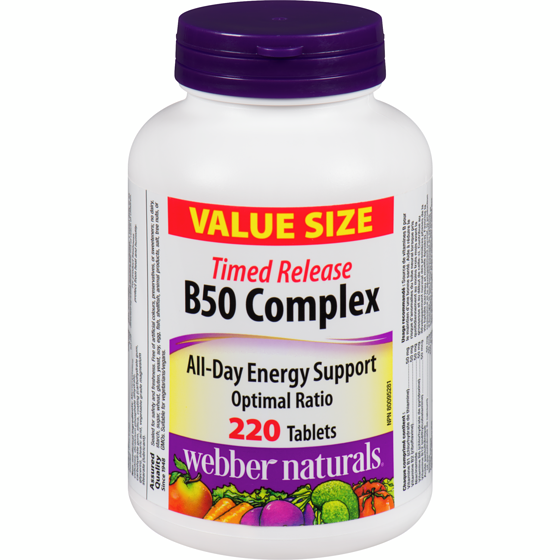 Webber Naturals B50 Complex Time Released 220 ea, $0.09/1ea