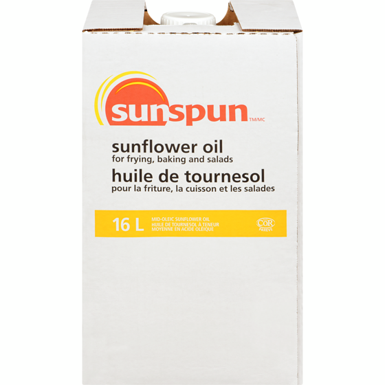 Sunspun Huile de tournesol 16 l, 0,48 $/100ml