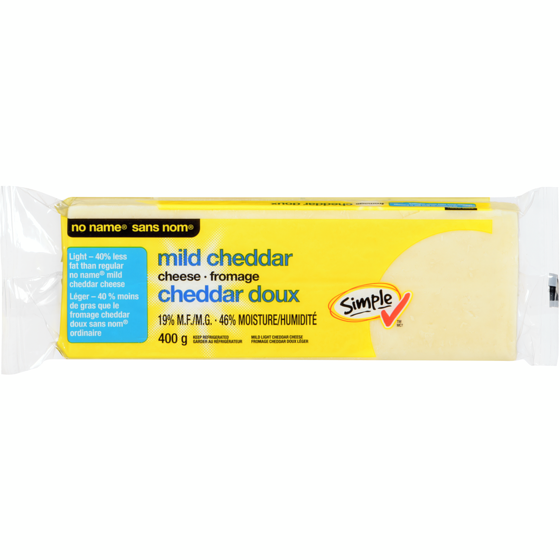 Sans Nom Cheddar doux blanc leger 400 g, 1,62 $/100g