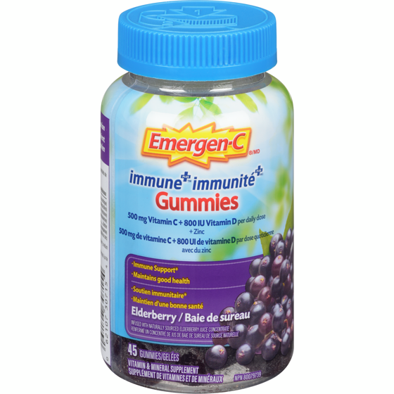Emergen C Immune+ Gummies 500Mg Vitamin C And Multivitamin Supplement, 45 Count 45 ea, $0.41/1ea