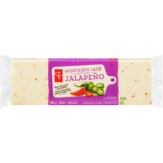 President's Choice Monterey Jack Cheese With Jalapeño 400 g, $1.70/100g