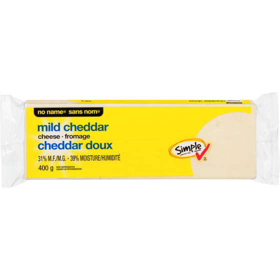 Sans Nom Fromage cheddar blanc doux 400 g, 1,62 $/100g
