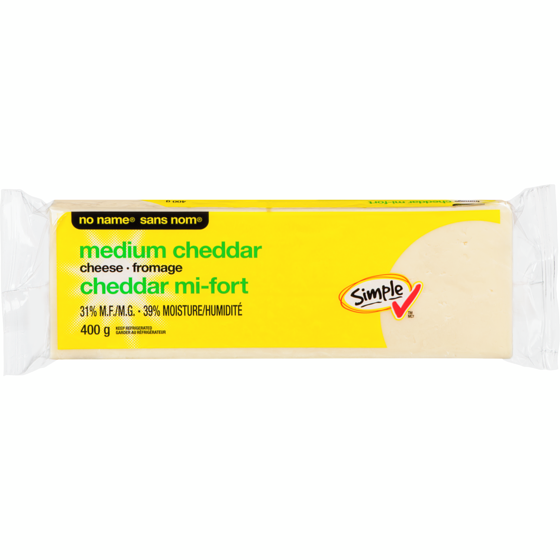 Sans Nom Cheddar mi-fort blanc 400 g, 1,62 $/100g