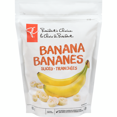 President's Choice Banana - Sliced 600 g, $0.75/100g