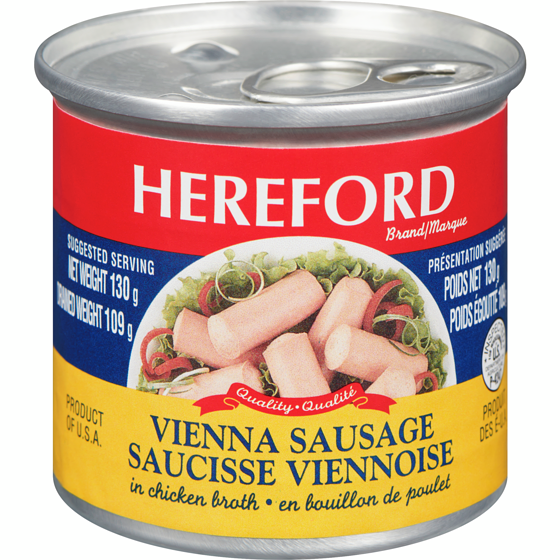 Hereford Quality Vienna Sausage in Chicken Broth 130 g, $1.38/100g