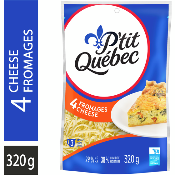 P'tit Québec Four Cheese Shredded Cheese 320 g, $2.97/100g