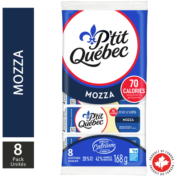P'tit Québec Mozzarella Cheese Snacks 8-Pack 168 g, $2.97/100g