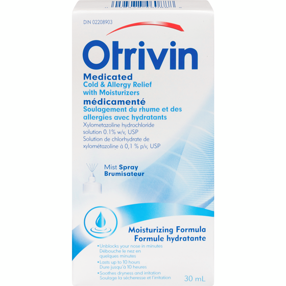 Otrivin Medicated Cold & Allergy Relief With Moisturizers Spray 30 ml, $46.63/100ml