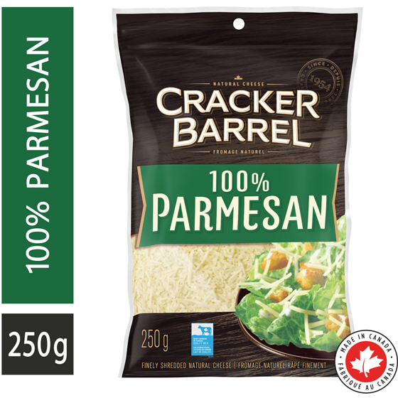 Cracker Barrel 100% Parmesan Shredded Cheese 250 g, $2.39/100g