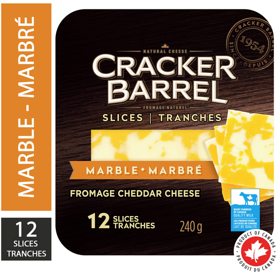 Cracker Barrel Tranches de fromage marbré 240 g, 2,83 $/100g
