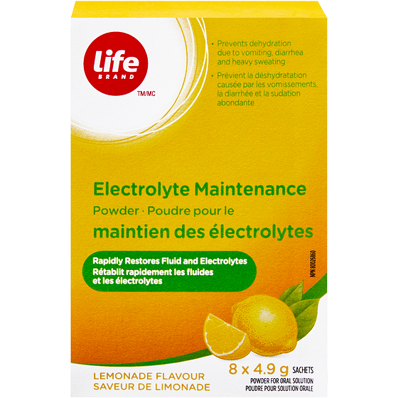 Life Brand Lemonade Flavour Electrolyte Maintenance Powder 8 ea, $1.37/1ea
