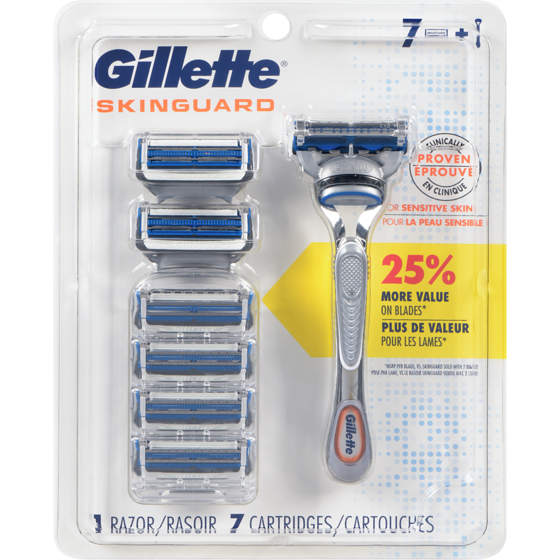 Gillette Skinguard Men'S Razor Handle + 7 Blade Refills 1 ea, $35.00/1ea