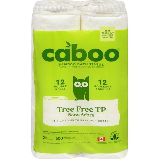 Caboo Papier hygiénique en bambou 2 épaisseurs 12 ea, 1,25 $/1ch