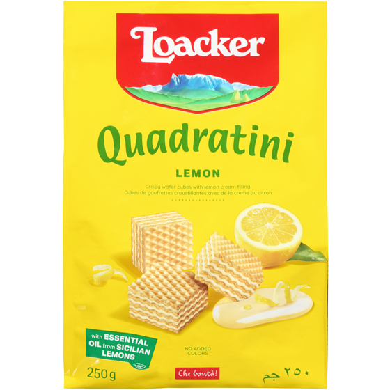 Loacker Quadratini Bite Size Wafer Cookies Lemon 250 g, $2.40/100g