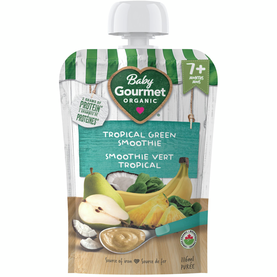 Baby Gourmet Purée Biologique Smoothie vert tropical 128 ml, 1,95 $/100ml