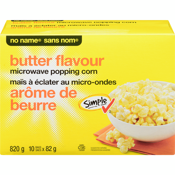 Sans Nom Maïs à éclater au micro-ondes à arôme de beurre 10x822.0 g, 0,64 $/100g