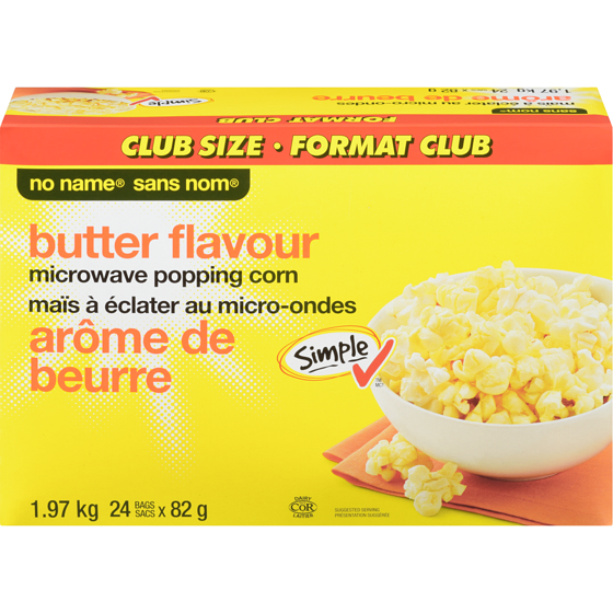 No Name Microwave Butter Flavour Popcorn 24x1980.0 g, $0.56/100g