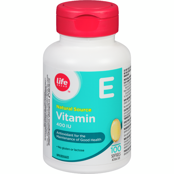 Life Brand Vitamin E, Natural Source, 400 Iu, 100 Softgels 100 ea, $0.15/1ea