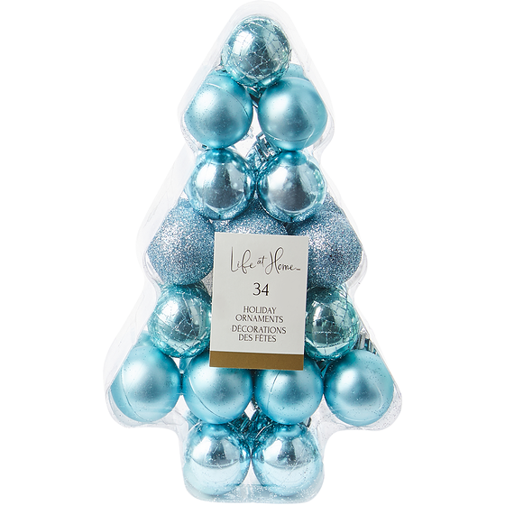 Life at Home 30mm Assorted Tree Boxed Ornaments Blue 30 count 1 ea, $12.00/1ea