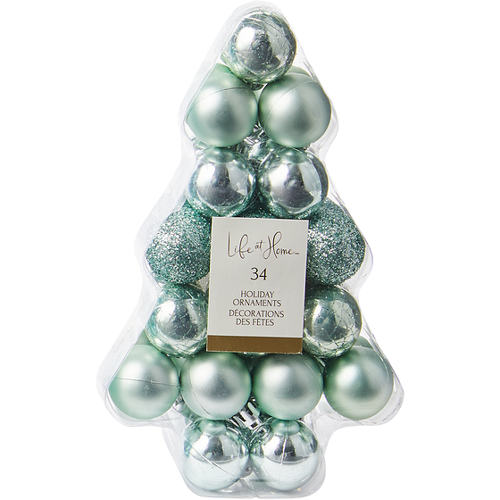 Life at Home 30mm Assorted Tree Boxed Ornaments Mint 30 count 1 ea, $12.00/1ea