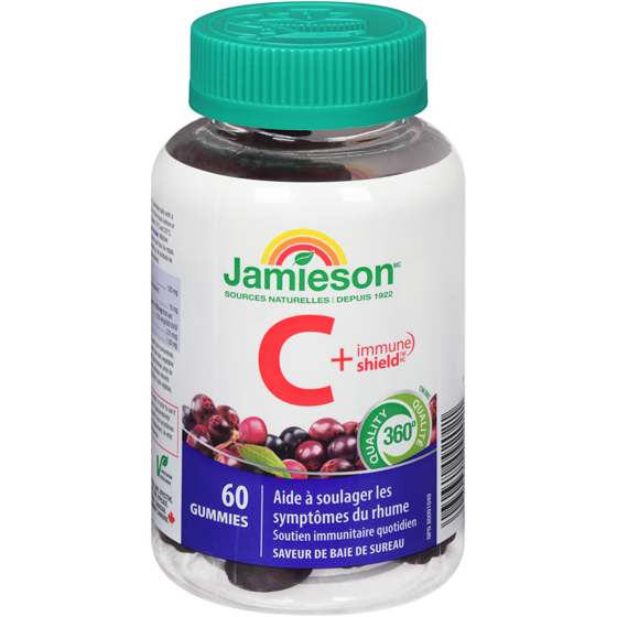 Jamieson Vitamine C Gummies + Immune Shield 60 ea, 0,35 $/1ch