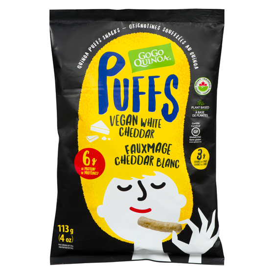 GoGo Quinoa Vegan White Cheddar Quinoa Puffs 113 g, $3.98/100g