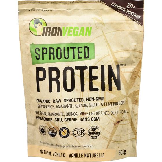 Iron Vegan Sprouted Protein Powder 500 g, $8.60/100g
