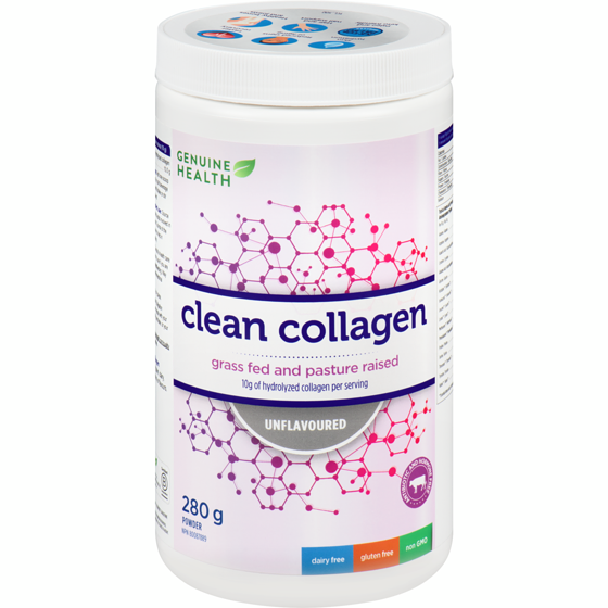 Genuine Health Clean Collagen, Unflavored Hydrolyzed Bovine Collagen Powder, Grass Fed 280 g, $12.50/100g
