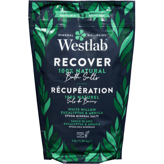 Westlab Sels de bain d'Epsom purs a l'eucalyptus et au saule blanc, Recuperation 1.36 kg, 0,73 $/100g