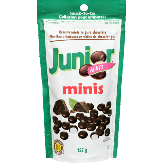 Junior Mints Minis Creamy Mints In Pure Chocolate 127 g, $3.54/100g