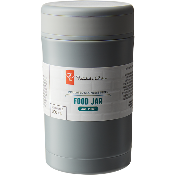 President's Choice President's Choice Vacuum Sealed Food Jar, 500mL - Grey 1 ea, $18.00/1ea