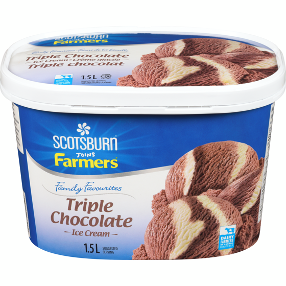 Scotsburn Triple Chocolate Ice Cream 1.5 l, $0.52/100ml