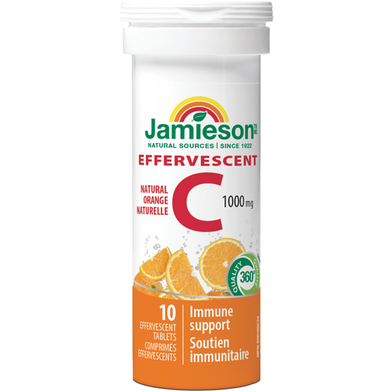Jamieson Effervescent C 1 000 mg, 10 sachets 10 ea, 0,55 $/1ch