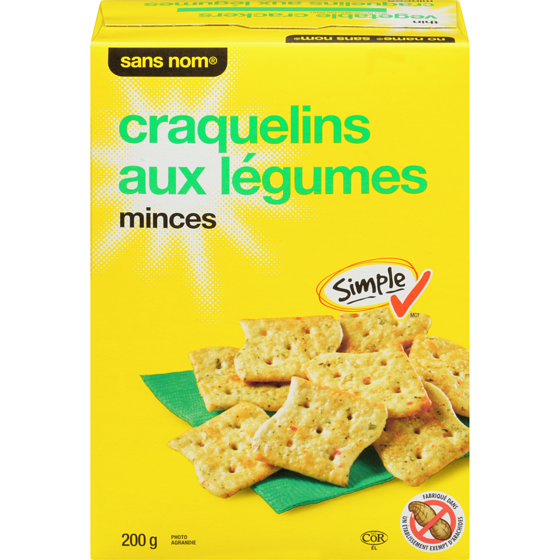 Sans Nom Craquelins minces aux légumes 200 g, 1,75 $/100g