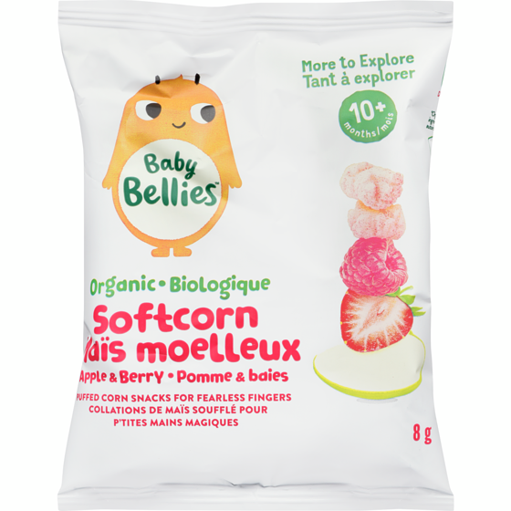 Baby Bellies Bbls Mais Bio Frt Rouges Pomme 8 g, 16,13 $/100g