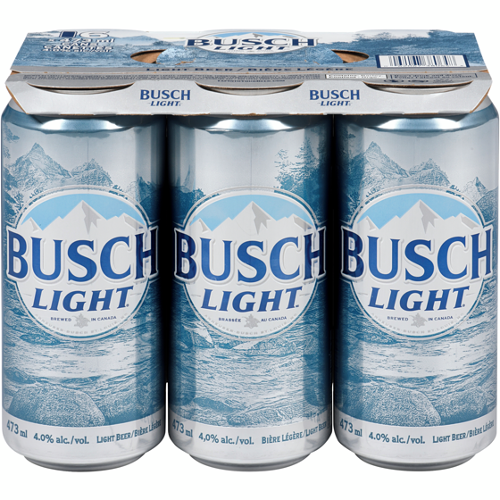 Busch Light Beer (ID required at pick-up) 6x473.0 ml, $0.53/100ml