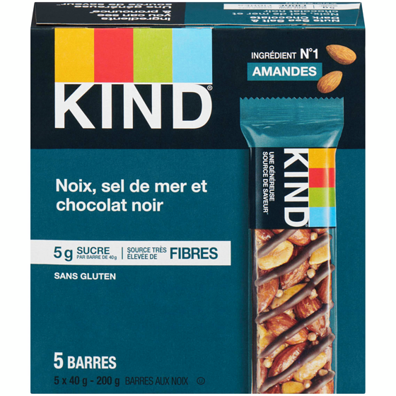 Kind Barres Noix, sel de mer et chocolat noir 200 g, 5,00 $/100g