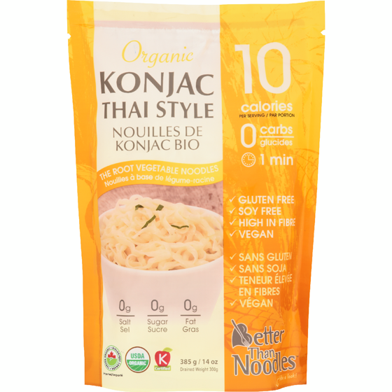 Better Than Pasta Organic Konjac Thai Style Noodles 385 g, $1.56/100g
