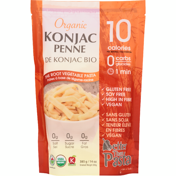 Better Than Pasta Organic Konjac Penne 385 g, $1.56/100g