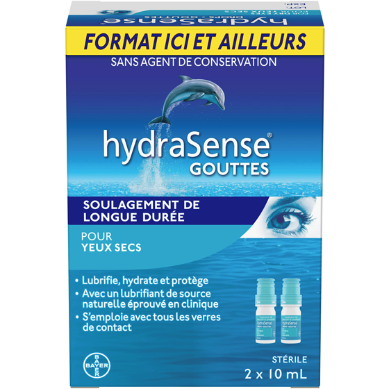 Hydrasense Gouttes oculaires pour yeux secs, soulagement rapide et durable 20 ml, 122,50 $/100ml