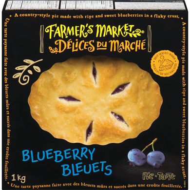 Délices du Marché Tarte aux bleuets 1 kg, 0,75 $/100g