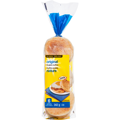 No Name Original English Muffins 342 g, $0.85/100g