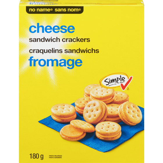 No Name Cheese Sandwich Crackers 180 g, $1.94/100g