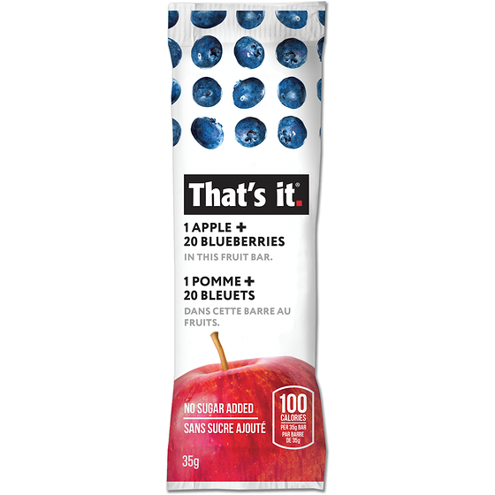 That's It That'S It Blueberry Fruit Bar 35 g, $9.40/100g