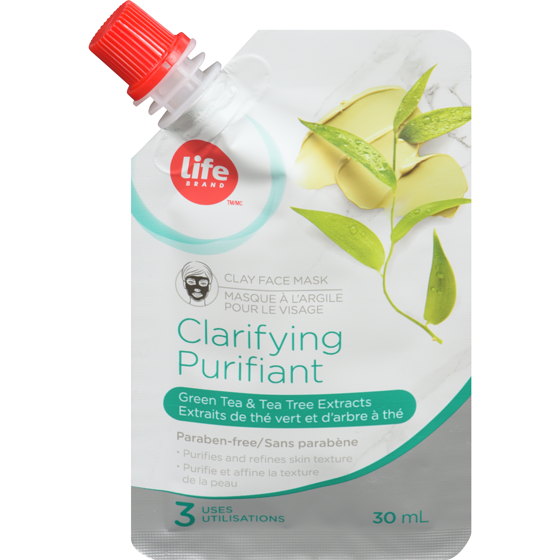 Life Brand Clarifying Clay Face Mask - Green Tea & Tea Tree Extracts 1 ea, $4.49/1ea