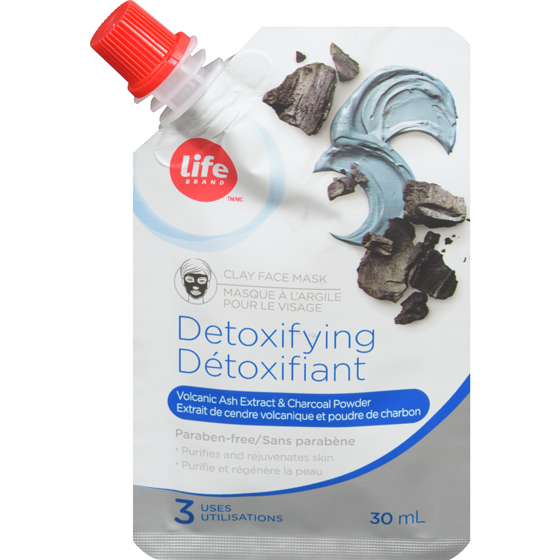 Life Brand Detoxifying Clay Face Mask - Volcanic Ash Extract & Charcoal Powder 1 ea, $4.49/1ea