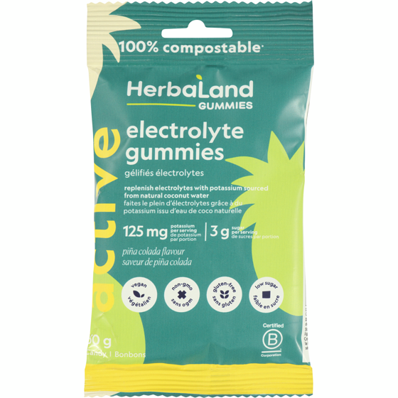 Herbaland Naturals Inc. Piña Colada Flavor Electrolyte Gummies 50 g, $6.98/100g