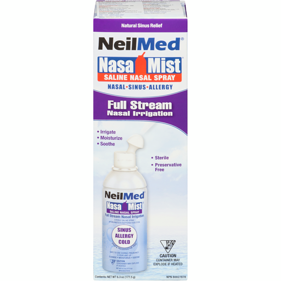 NeilMed Saline Nasal Spray Full Stream Nasal Irrigation 177 ml, $7.06/100ml