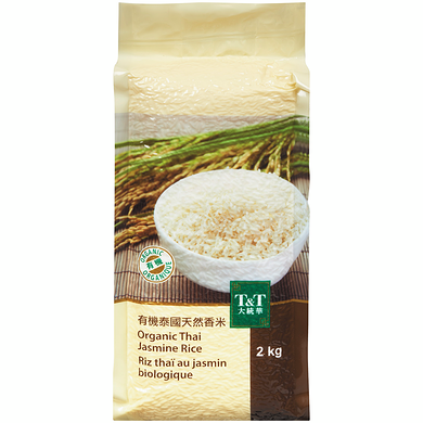 T&T Organic Jasmine Rice 2 kg, $0.62/100g